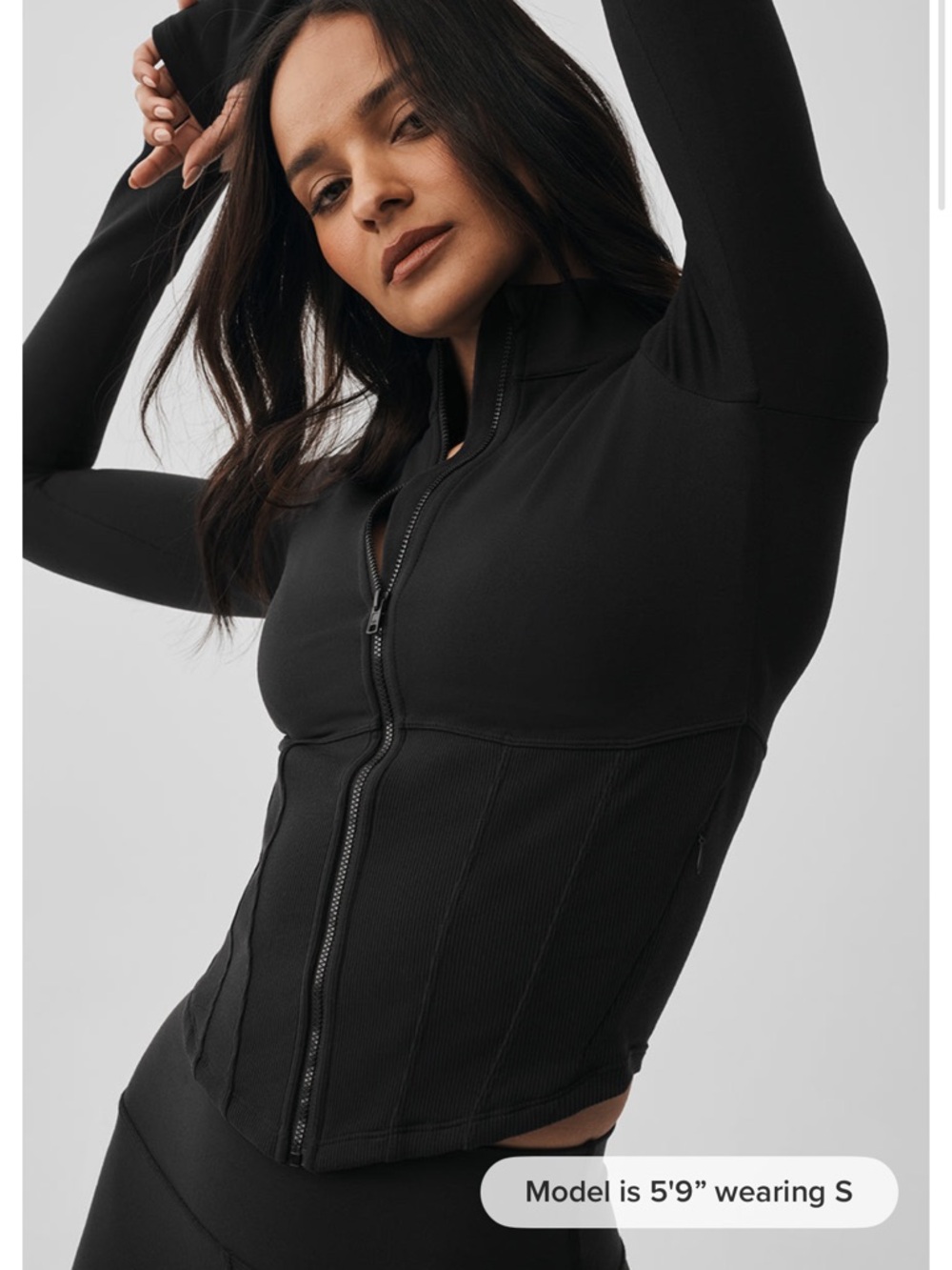 ALO Yoga Black Zip-Up Fitted Jacket - Picture 4 of 4
